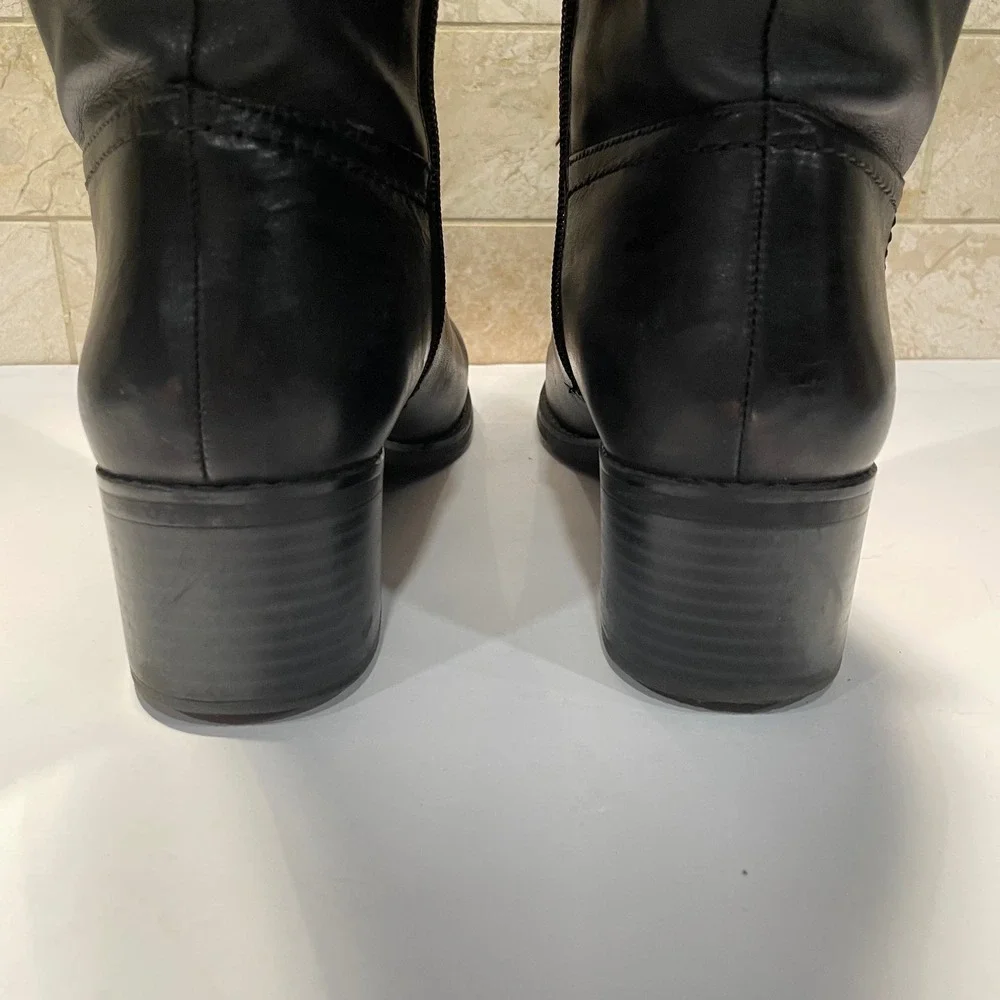 Franco Sarto Lizbeth Black Leather Wide Calf Riding Boots Womens 9.5M WC - Picture 9 of 9